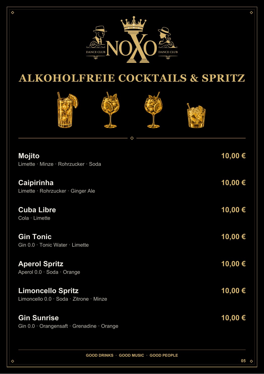 Alkoholfreie Cocktails und Spritz